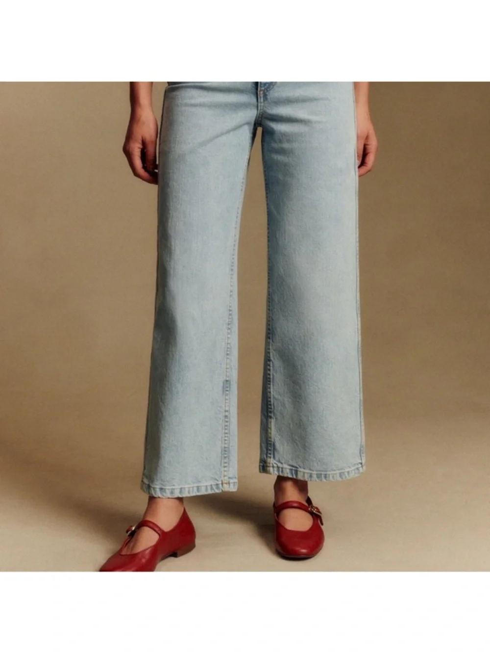 Sezane Light Wash Wide-Leg Jeans - Picture 2 of 12